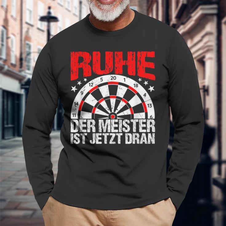 Rest Der Meister Ist Jetzt Dran Dart Spieler Schwarzes Langarmshirts Geschenke für alte Männer