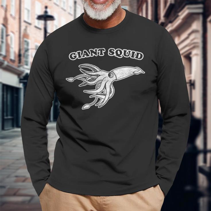 Retro Giant Squid Vintage 1980S Long Sleeve T-Shirt Gifts for Old Men