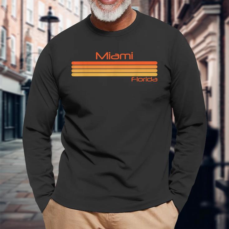 Retro Miami Florida Langarmshirts Geschenke für alte Männer