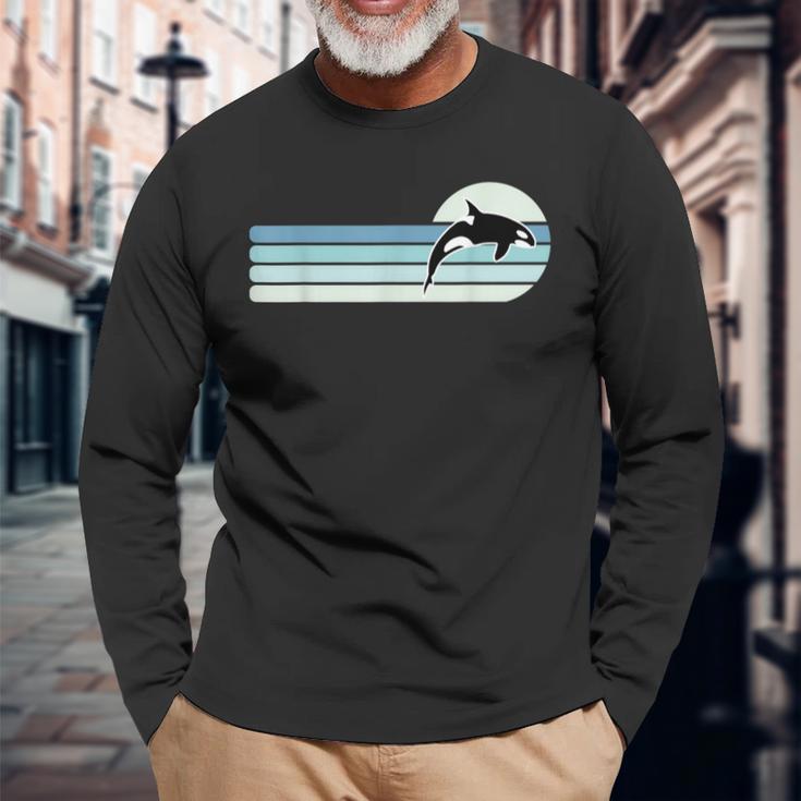 Retro Orca Whale Langarmshirts Geschenke für alte Männer