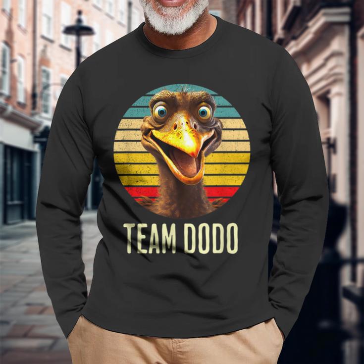 Retro Team Dodo Langarmshirts mit Vintage Sonnenuntergang und Vogel Design Geschenke für alte Männer