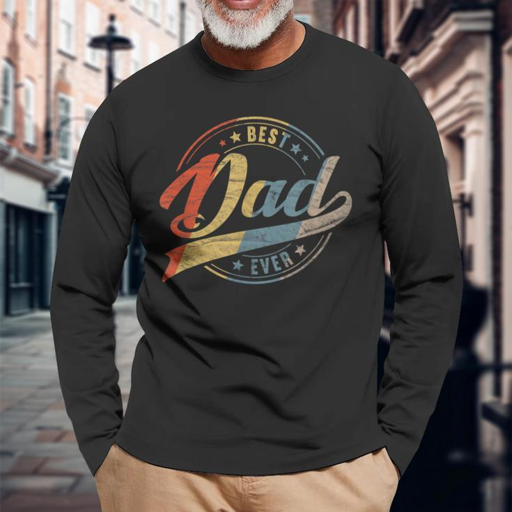 Retro Vintage Best Dad Ever Father Daddy Father's Day Long Sleeve T-Shirt Gifts for Old Men