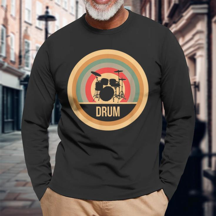 Retro Vintage Drummer Langarmshirts Geschenke für alte Männer