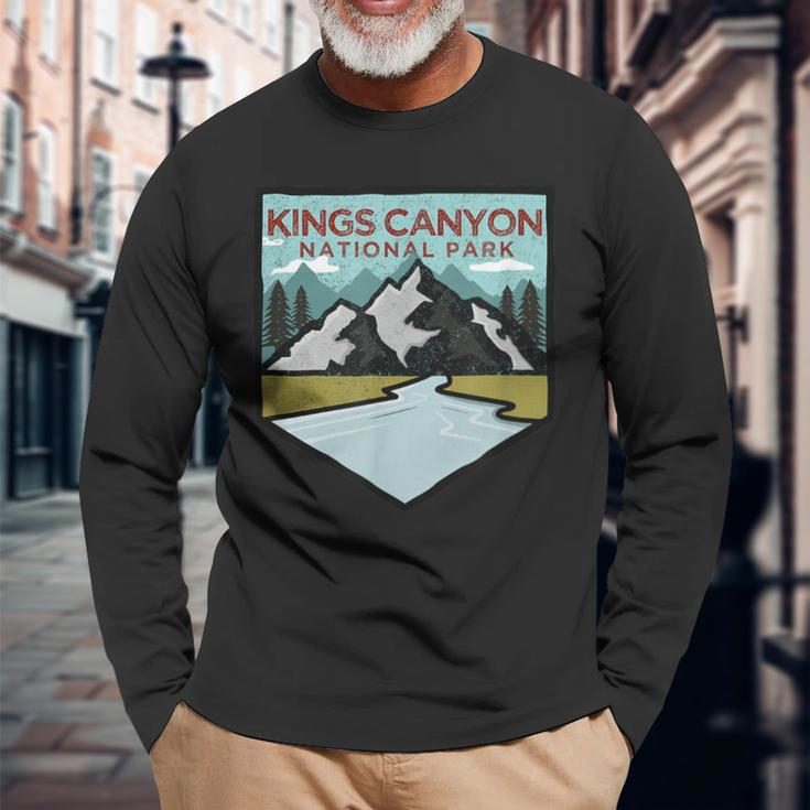 Retro Vintage Kings Canyon National Park Long Sleeve T-Shirt Gifts for Old Men