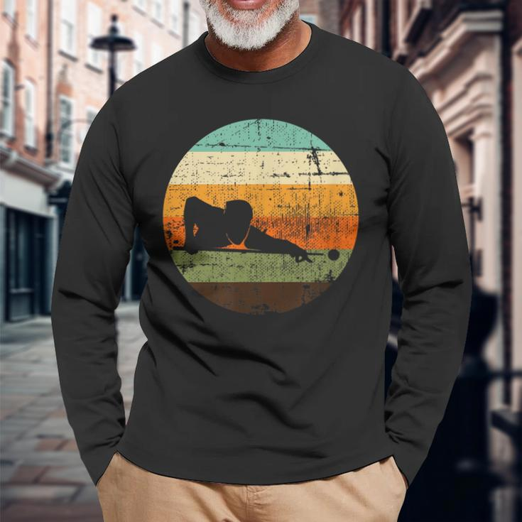 Retro Vintage Snooker Quotes Pool Billiards Snooker Long Sleeve T-Shirt Gifts for Old Men