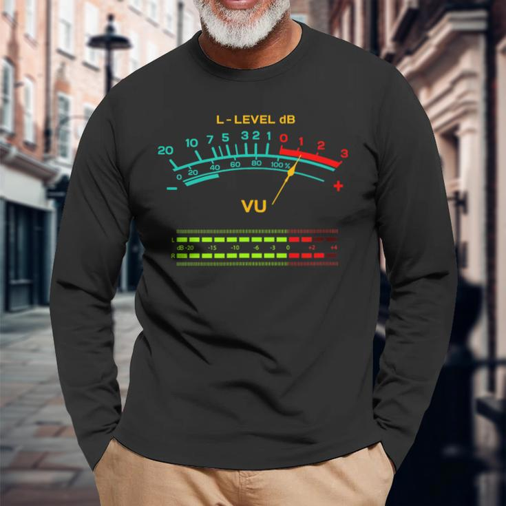 Retro Vu Meter Vintage Hi-Fi Audio Stereo Music Sound Long Sleeve T-Shirt Gifts for Old Men