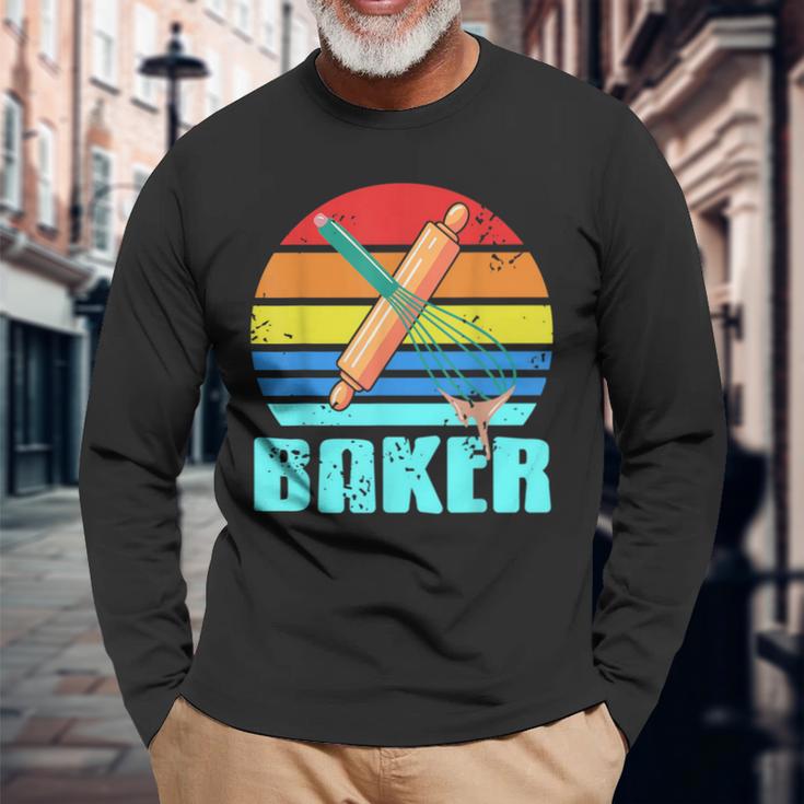 Retrointage Baker Awesome Baker s Geschenk Langarmshirts Geschenke für alte Männer