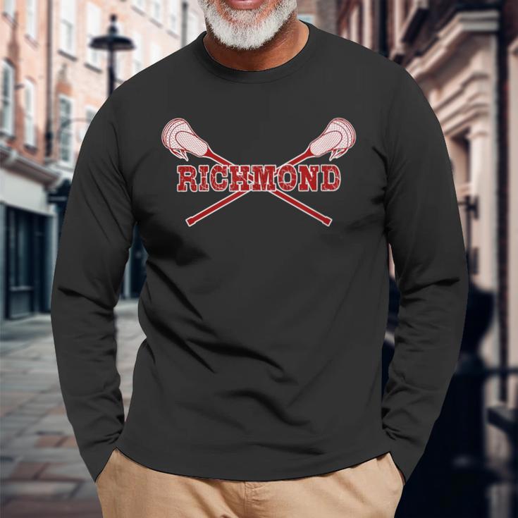 Richmond Lacrosse Lax Sticks Long Sleeve T-Shirt Gifts for Old Men