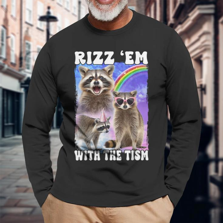 Rizz 'Em With The 'Tism Rizzler Ohio Rizz Long Sleeve T-Shirt Gifts for Old Men
