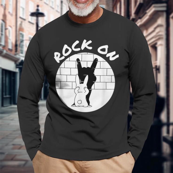 Rock'n'roll Hand Rabbit Langarmshirts Geschenke für alte Männer