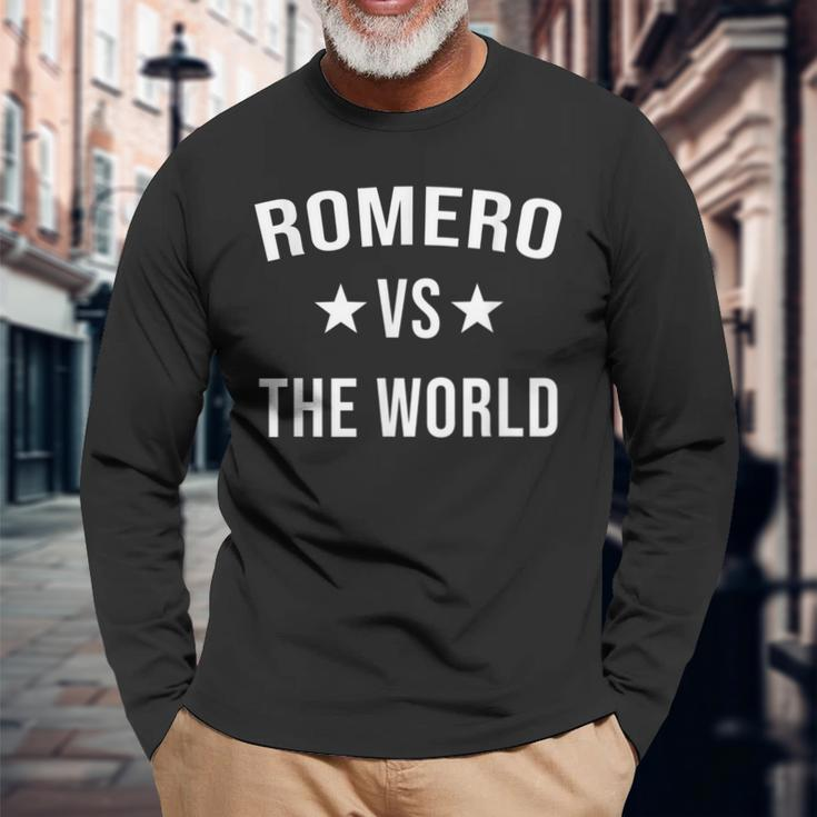 Romero Vs The World Family Reunion Last Name Team Custom Long Sleeve T-Shirt Gifts for Old Men