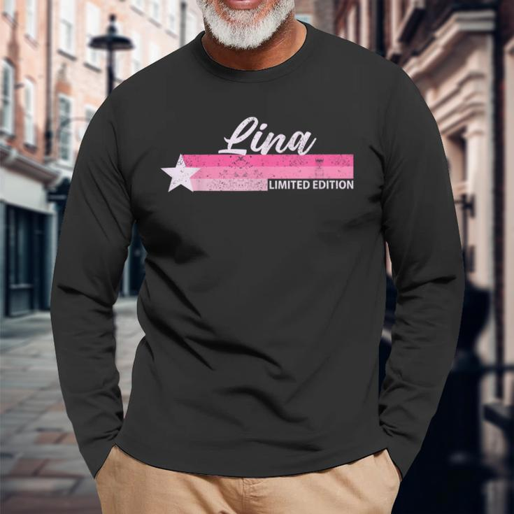 Rosaintage Lina Name Retro Für Mädchen Langarmshirts Geschenke für alte Männer