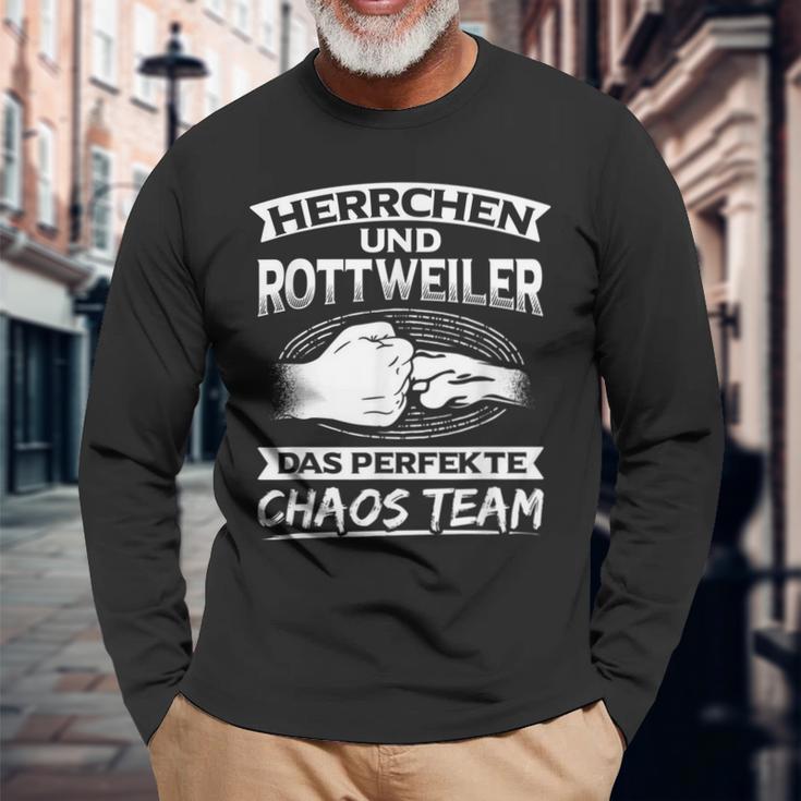 With Rottweiler Chaos Team Rottweiler Langarmshirts Geschenke für alte Männer