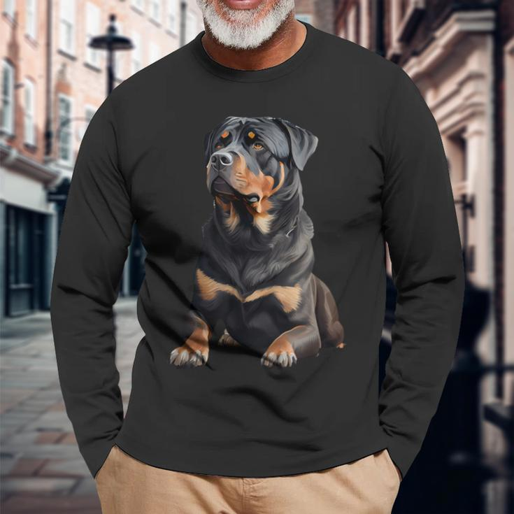 Rottweiler Dog Rottweiler Black Langarmshirts Geschenke für alte Männer
