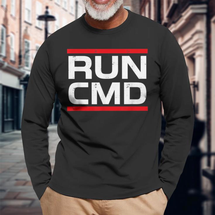 Run Cmd Programmer Sys Admin Langarmshirts Geschenke für alte Männer