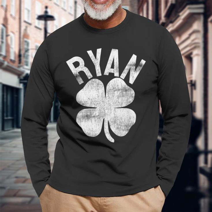 Ryan St Patrick's Day Irish Family Last Name Matching Long Sleeve T-Shirt Gifts for Old Men
