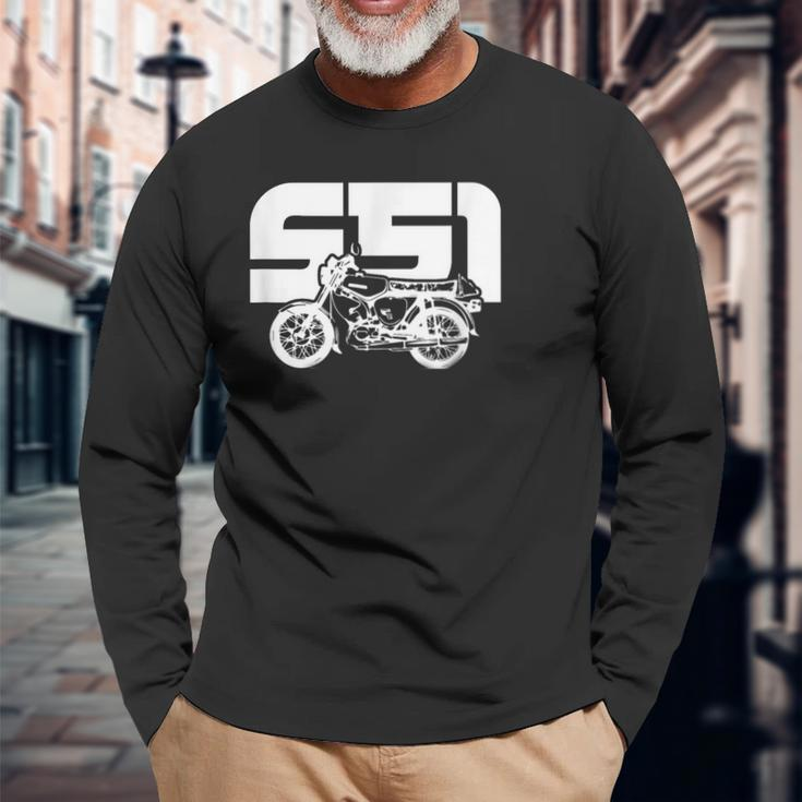 S51 Vintage Moped Simson-S51 Langarmshirts Geschenke für alte Männer