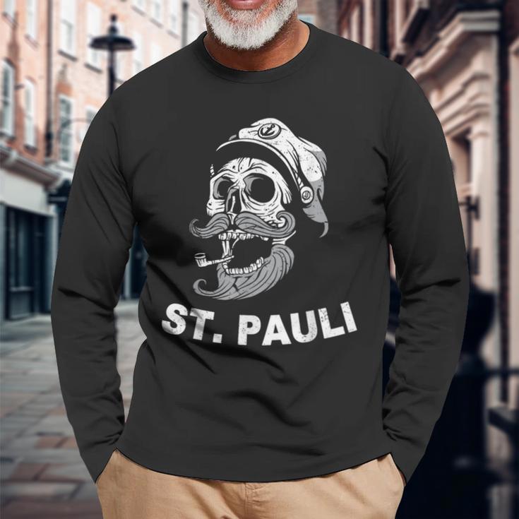 Saint Pauli Sailor Sailor Skull Hamburg Langarmshirts Geschenke für alte Männer