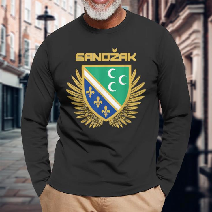 Sandzak Sandzaklija Novi Pazar Flag Langarmshirts Geschenke für alte Männer