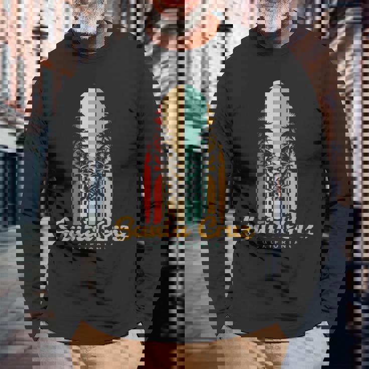 Santa Cruz City California Vintage Retro Long Sleeve T-Shirt Gifts for Old Men