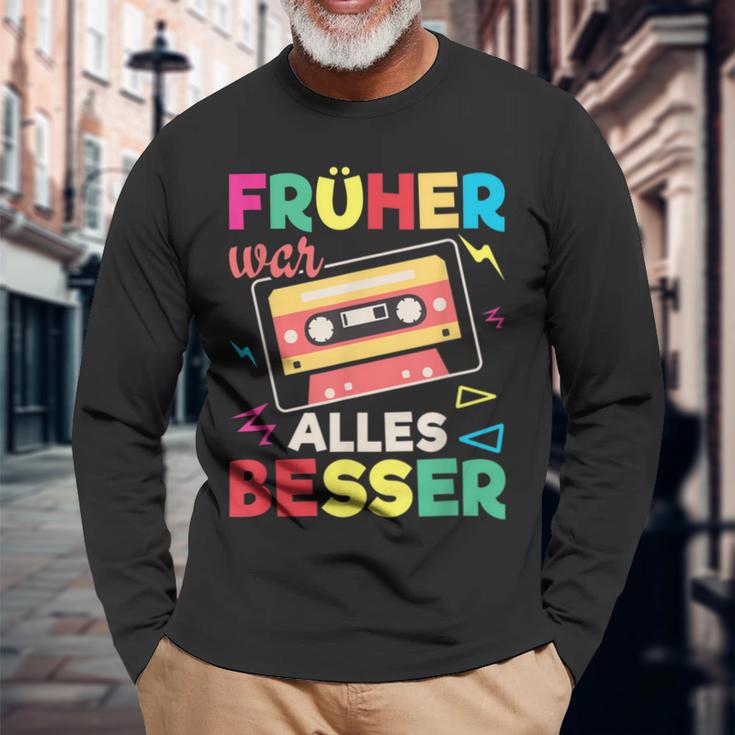 Sarcasm Nostalgia Oldschool Früher War Alles Besser Langarmshirts Geschenke für alte Männer