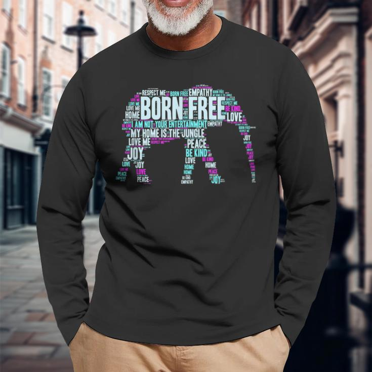 Save The Elephants Animal Rights Equality Long Sleeve T-Shirt Gifts for Old Men