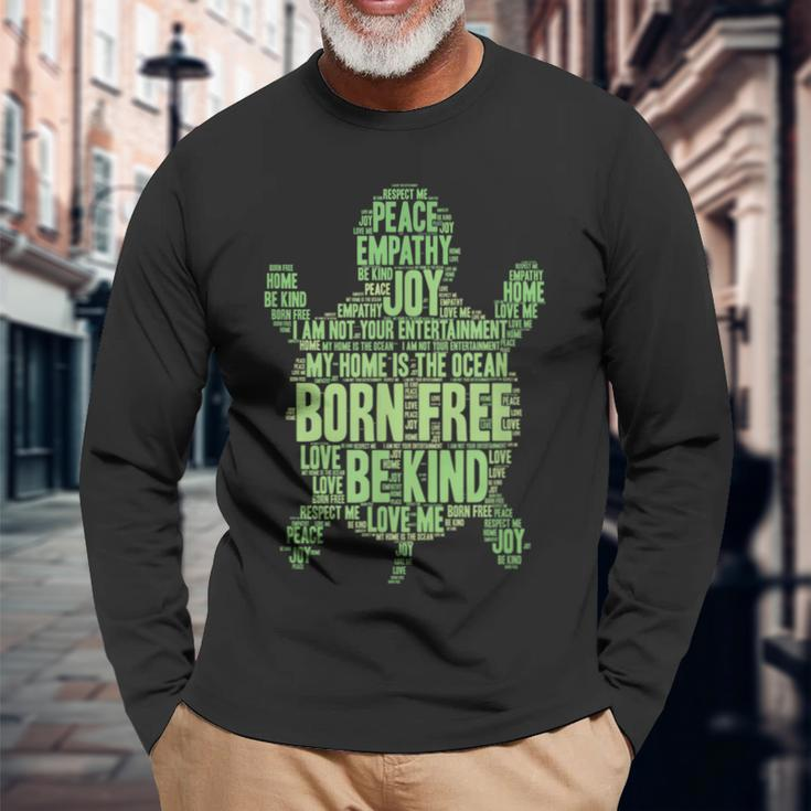 Save The Turtles Animal Rights Equality Long Sleeve T-Shirt Gifts for Old Men