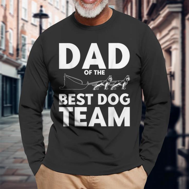 Schlittenhunderennen Papa Bestes Hundeteam Hundeschlitten Langarmshirts Geschenke für alte Männer