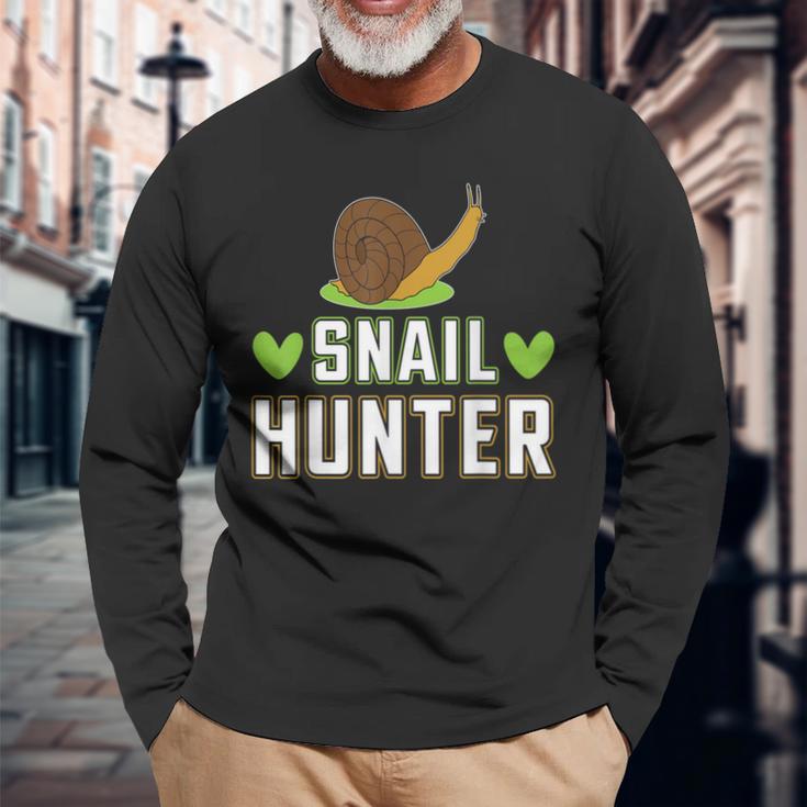 Schneckenjäger I Schnecke Langarmshirts Geschenke für alte Männer