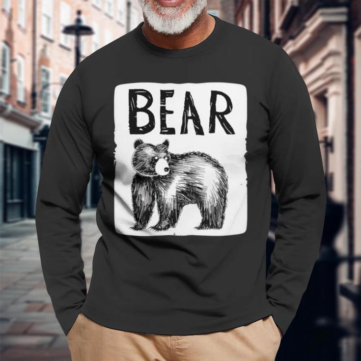 Schöner Amerikanischer Schwarzbär Langarmshirts Geschenke für alte Männer