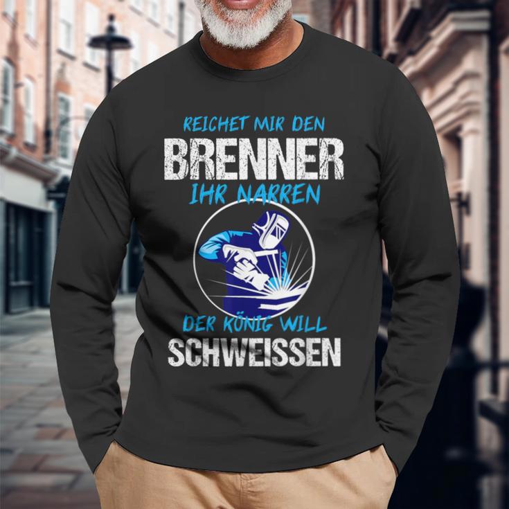 Schweisser Welder Burner Welding Langarmshirts Geschenke für alte Männer