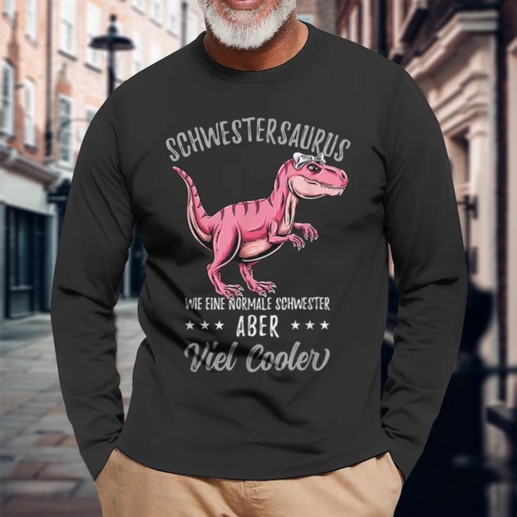 Schwestersaurus Lustiges Schwester Dinosaurier Langarmshirts Geschenke für alte Männer