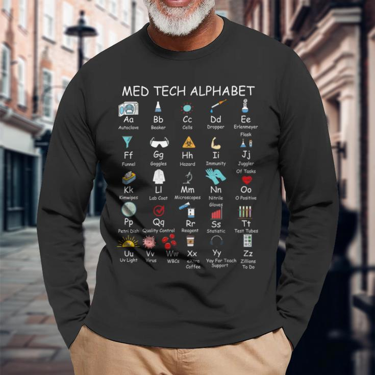 Science Cute Med-Tech Lab Week 2024 Alphabet Laboratory Long Sleeve T-Shirt Gifts for Old Men