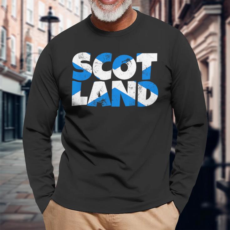 Scotland Flags Scotland Langarmshirts Geschenke für alte Männer