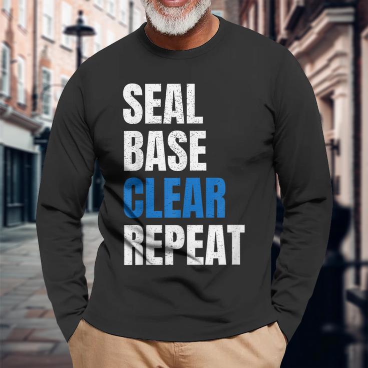 Seal Base Clear Repeat Car Body Painter Automotive Long Sleeve T-Shirt Gifts for Old Men