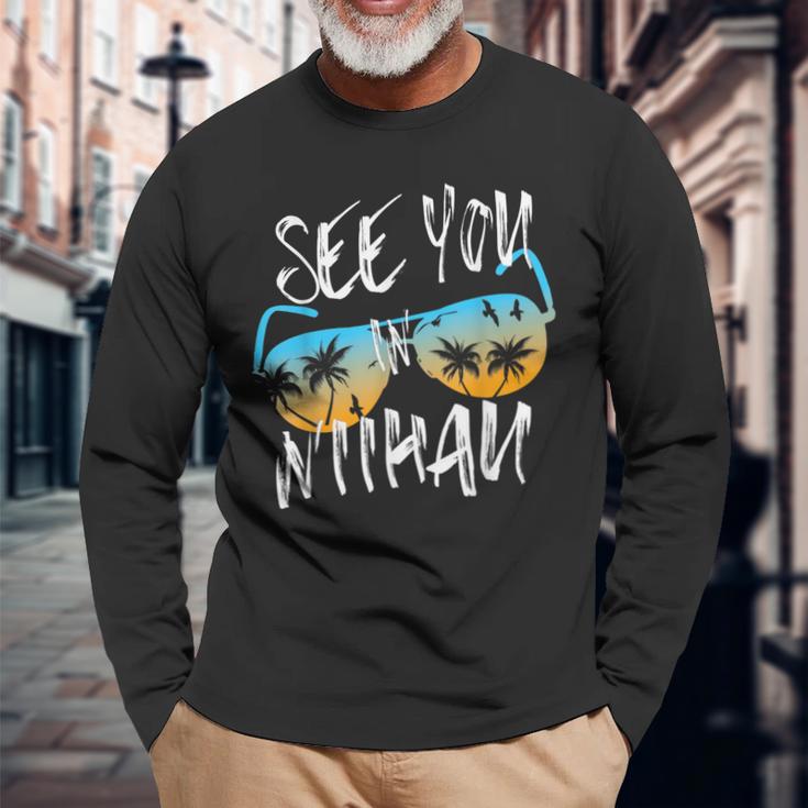 See You In Niihau Retro Sunglasses Vintage Ni'ihau Surfer Long Sleeve T-Shirt Gifts for Old Men