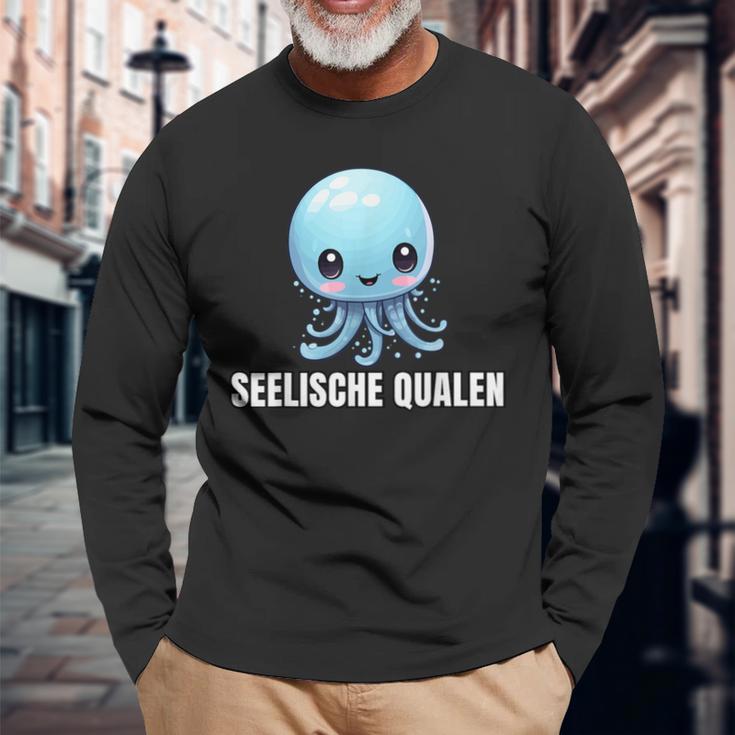 Seelische Qualen Seelische Quallen Lustiges Langarmshirts Geschenke für alte Männer