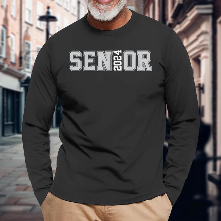 Senior 2024 Class Of 2024 Seniors Graduation 24 Long Sleeve T-Shirt Gifts for Old Men