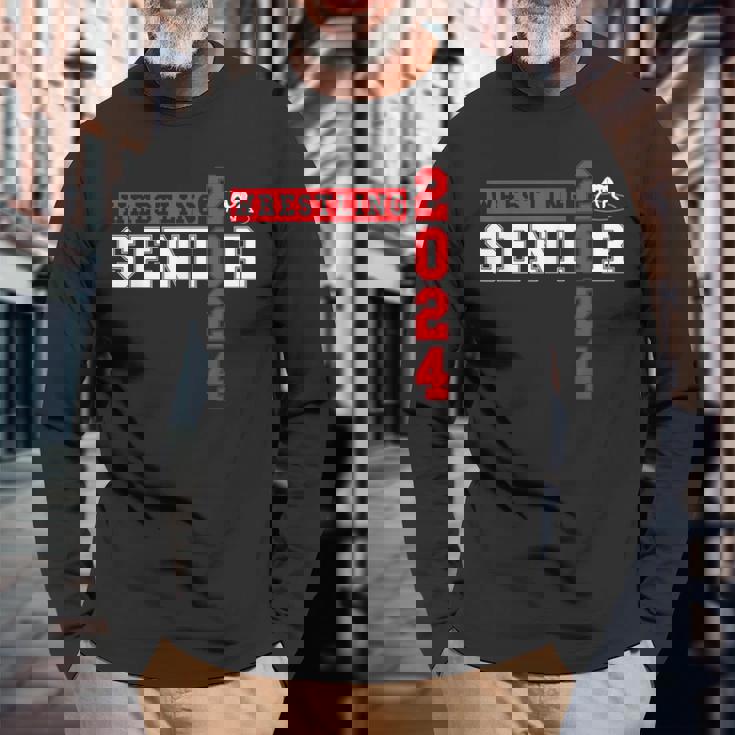 Senior Night Wrestling Graduation Party Idea Senior 2024 Long Sleeve T-Shirt  | Seseable CA