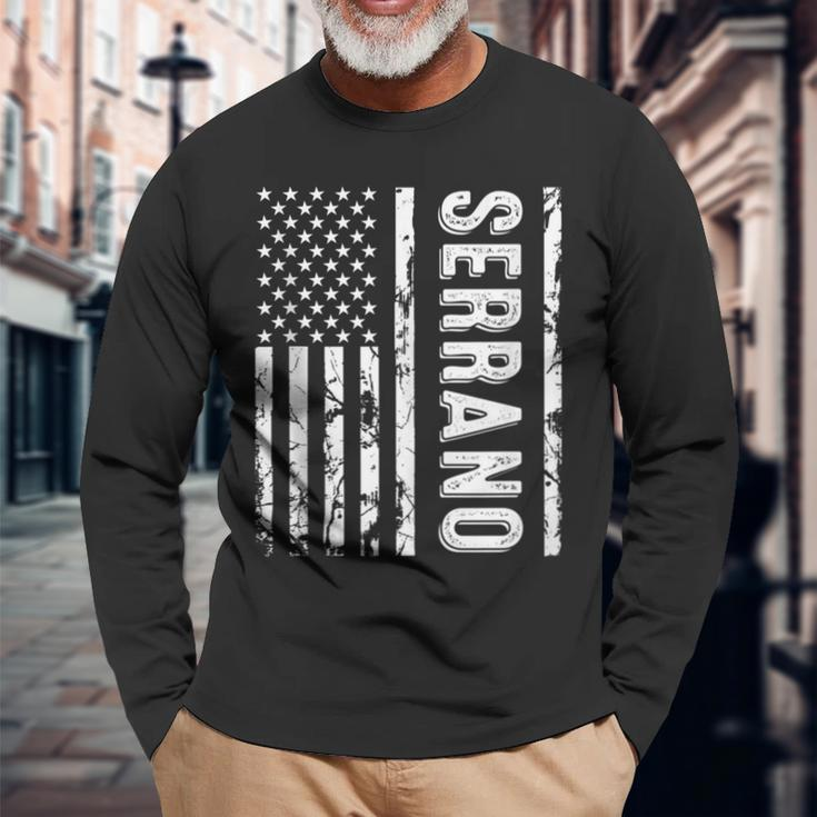 Serrano Last Name Surname Team Serrano Family Reunion Long Sleeve T-Shirt Gifts for Old Men