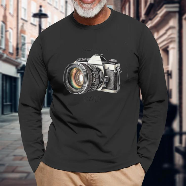 Shoot Like A Dad Vintage Camera Expert & Timeless Moments Long Sleeve T-Shirt Gifts for Old Men
