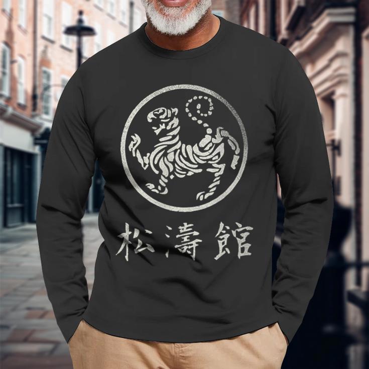 Shotokan Tiger Karate Kanji Martial Arts Karate Dojo Langarmshirts Geschenke für alte Männer