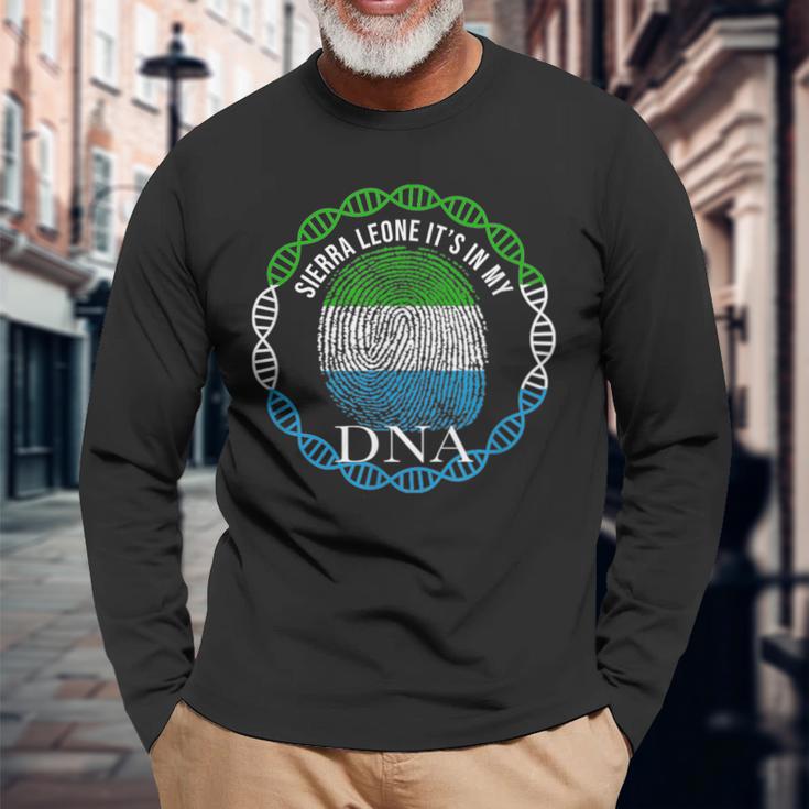 Sierra Leone Its In My Dna Long Sleeve T-Shirt Gifts for Old Men