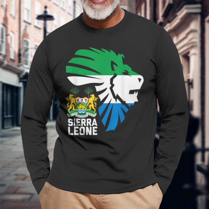 Sierra Leone Seal Lion Africa Diaspora Long Sleeve T-Shirt Gifts for Old Men