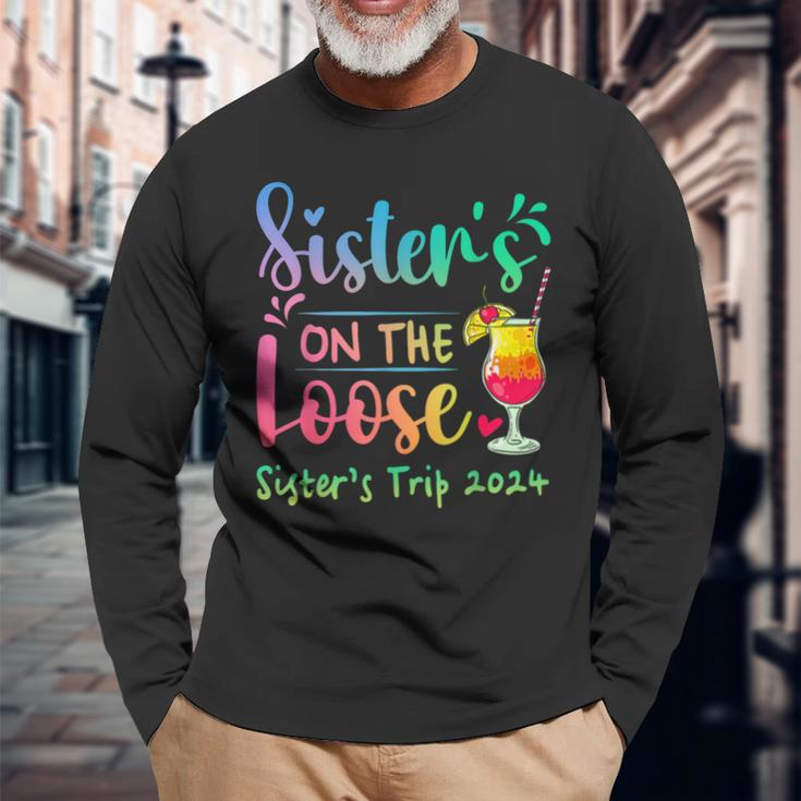 Sister's Trip 2024 Sisters' On The Loose Tie Dye Long Sleeve T-Shirt Gifts for Old Men