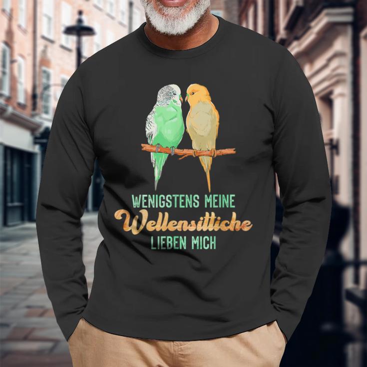 Sittich Wenigstens Meine Wellensittiche Birds Budgie Langarmshirts Geschenke für alte Männer