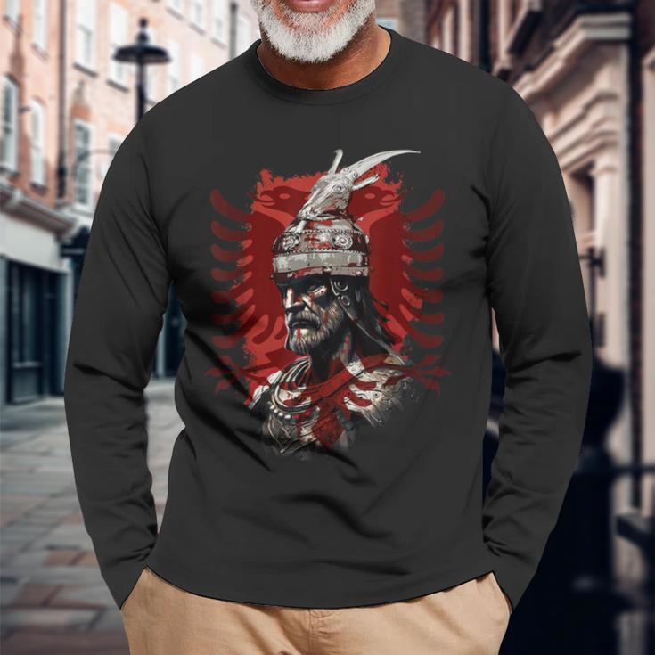 Skanderbeg Albanian National Hero Eagle Kosovo Albanian Langarmshirts Geschenke für alte Männer