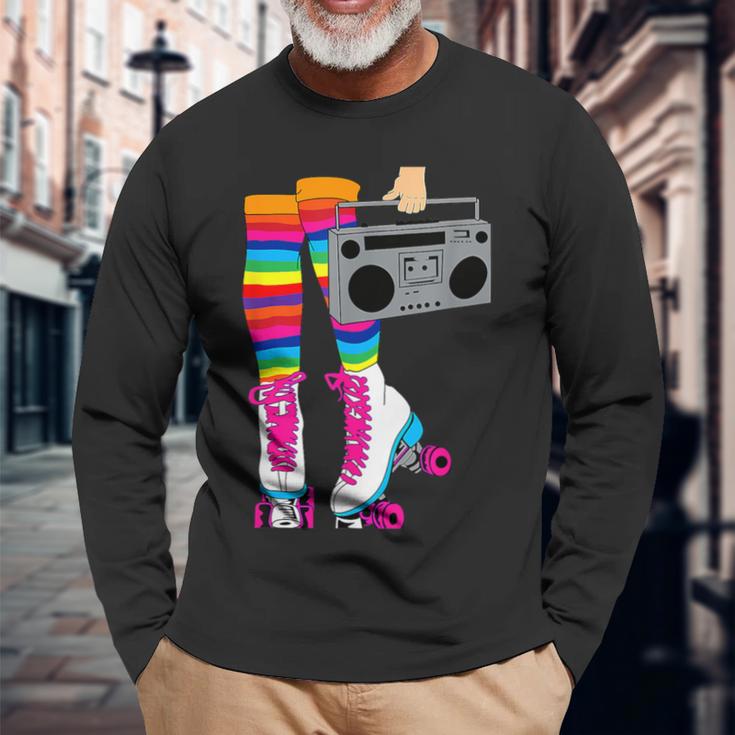 Skaten 80Er Roller Disco Rollschuhe Mädchen Langarmshirts Geschenke für alte Männer