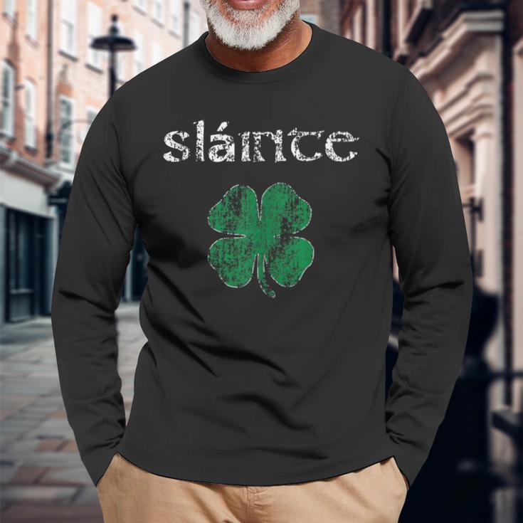 Slainte Cheers Good Health From Ireland- Women Long Sleeve T-Shirt Gifts for Old Men