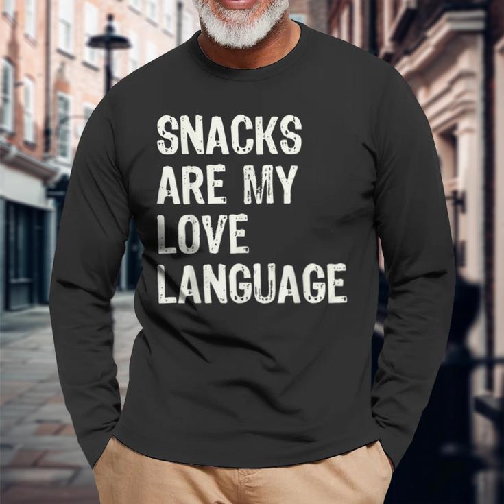 Snacks Are My Love Language Valentines Day Toddler Long Sleeve T-Shirt Gifts for Old Men